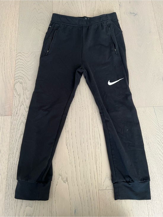 Nike Other - Nike Black Kids Zip-Pocket Joggers with White Swoosh